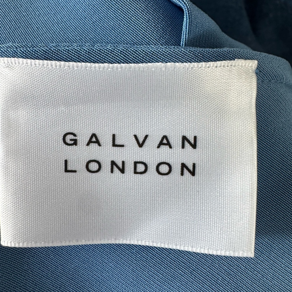GALVAN LONDON Satin Halter Blue Dress Size 12 VGUC - Picture 4 of 5